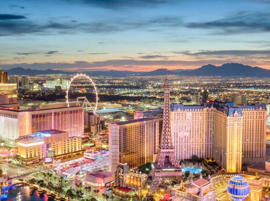 Las Vegas, Nevada, USA skyline over the strip